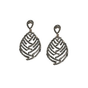 SOHI Women's Chrome Silver Embellished Overlay Teardrop Earrings - 1 of 4
