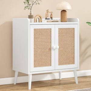 Lyngins Storage Cabinet with Rattan Decorated Doors,Bathroom Cabinet for Living Room,Bathroom - 1 of 4