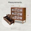 COZAYH 3-Drawer Accent Dresser Mirror Front Storage Cabinet Modern Wood Furniture for Bedroom Living Room Entryway Decor Wood - 2 of 4