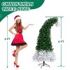 Syemin Artificial Trees 6 FT Santa Hat Style Pre-lit Christmas Tree, Hinged Artificial Xmas Tree Pine Tree 839 Branch Tips, Green, 30"*30"*72" - 2 of 4