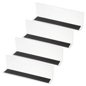 Unique Bargains Acrylic Magnetic Smooth L-Shaped Bedroom Kitchen Office Shelf Dividers 4 Pcs - 1 of 4
