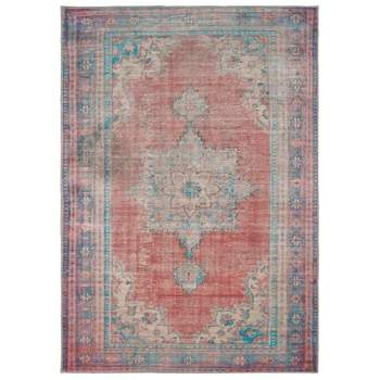 7'6''x9'11'' Selena Faded Traditional Rug Red/Blue