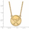 Black Bow Jewelry 14k Yellow Gold Plated Sterling Silver Buffalo Sabres NHL Necklace 18 Inch - 2 of 4