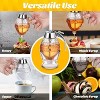 Akoasm Honeycomb-Shaped Anti-Drip Glass Honey Dispenser with Stand-Silver - 4 of 4