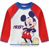 Disney Mickey Mouse Baby Boys UPF 50+ Rash Guard, Swim Trunks and Sun Hat with Ears 3 Piece Bathing Suit Set for Infants - 12M - 3 of 4