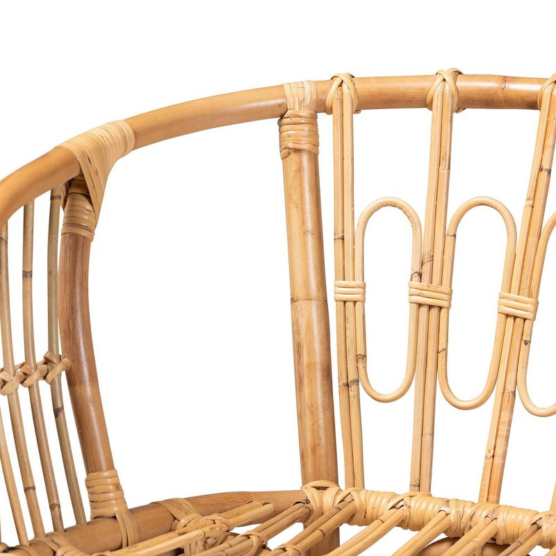 Luxio Rattan Chair Natural - bali & pari: Handmade, Geometric Open Backrest, Retro Charm, No Assembly Required, 6 of 10