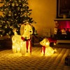 Tangkula 2-Piece Christmas Lighted Dogs 3D Xmas Light-up Cute Poodle with 60 LED Lights Red Scarves Zip Ties & Ground Stakes - 3 of 4