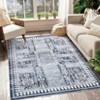 Washable Vintage Living Room Rugs,Floral Print Retro Accent Bedroom Carpet, Large Non Slip Area Rug for Kitchen Dining Room - 2 of 4