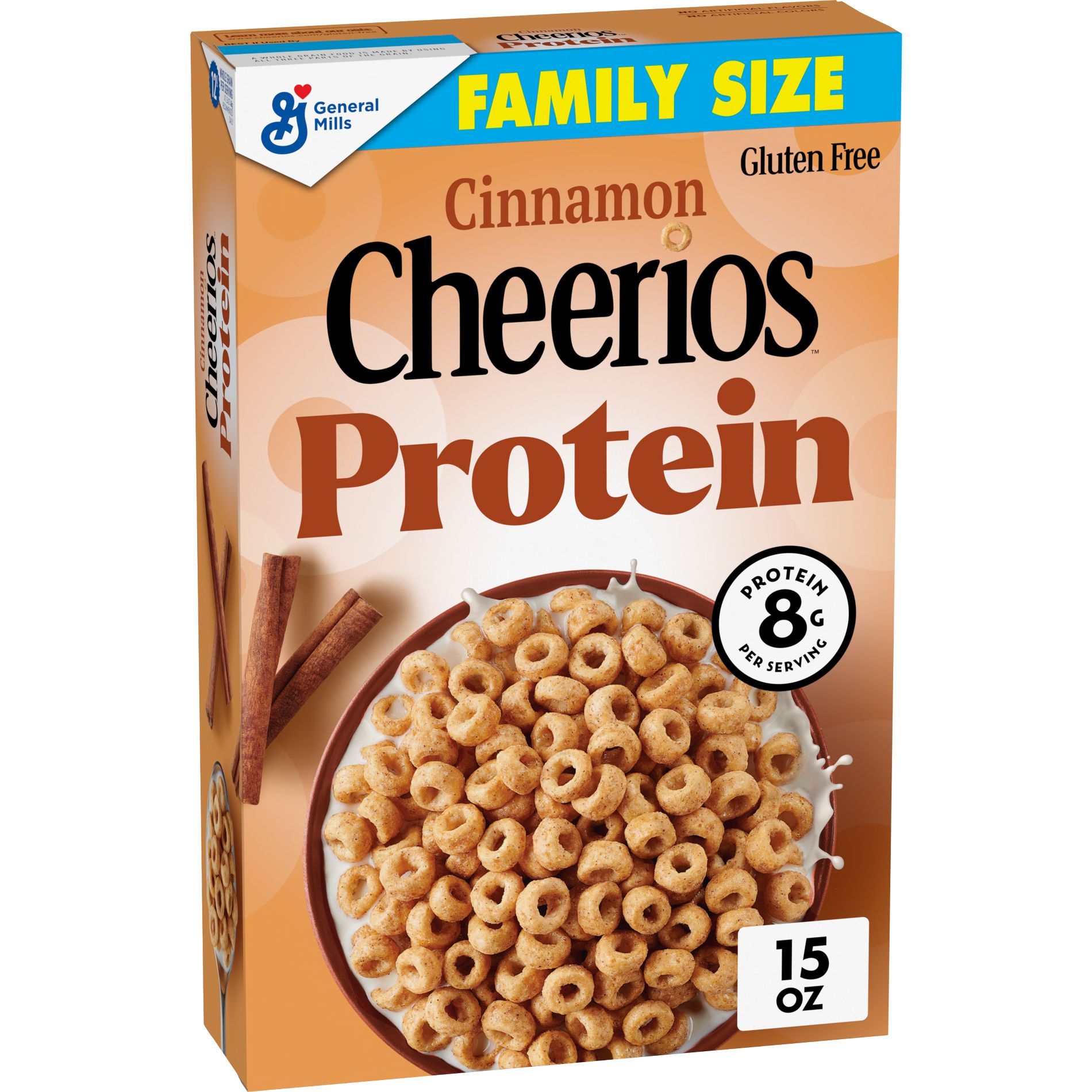 Cheerios Protein Gluten Free Cinnamon Breakfast Cereal - 15oz