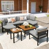9 PCS Outdoor Sectional Sofa Set Patio Seating Group Outdoor Conversation Set Modular Garden Furniture Set with Table & Cushions - ModernLuxe - 2 of 4