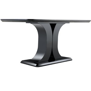 Gulches Modern Dining Table Base, Glossy Black MDF Dual X-Shaped Pedestal, Anti-Slip Pads for Contemporary Kitchen/Dining Room - 1 of 4