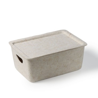 Felt Storage with Lid Beige - Bullseye's Playground™