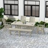 WestinTrends 6 Piece Outdoor Patio Dining Table and Armchair Dining Bench Set - 2 of 3