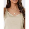 cheibear Womens Satin Cami Silky Strap Top Lounge Pajama Camisole 2 Pcs - 4 of 4