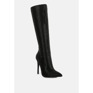 Pipette Diamante Set High Heeled Calf Boot Women - 1 of 4