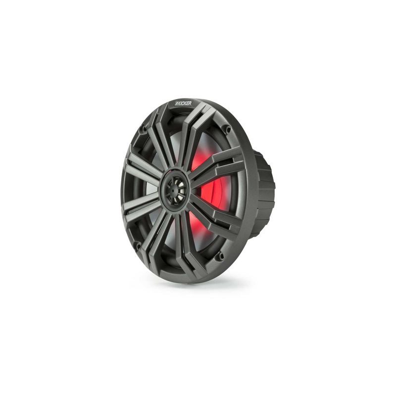 Kicker KM8 8-Inch (200mm) Marine Coaxial Speakers with 1-Inch (25mm) Tweeters, LED, 4-Ohm,Charcoal and White Grilles, 3 of 10
