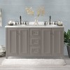 Alaterre Furniture Williamsburg 60 in. Double Sink Bathroom Vanity - Freestanding Cabinet Without Top, Gray - 3 of 4