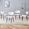 FURNIinspire Dining Chairs A Pack Of 4 Dining Chairs For Dining Room, Metal Legs Versatile Dining Chairs With Pu Cushion, White, 17"*18"*32" - 2 of 4