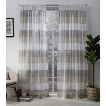 Set of 2 (84"x50") Bern Rod Pocket Window Curtain Panels Beige - Exclusive Home