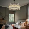 TOBILI 37" Modern Black Round Chandelier,2-Tier 8-Light Water Ripple Crystal Glass Chandeliers,for Dining Room,Living Room,Luxury Chandelier - 2 of 4