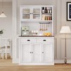 Kitchen Pantry Storage Cabinet, 71" Tall Wood Pantry Cabinet with Microwave Stand - 4 of 4