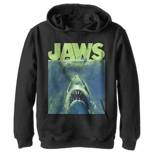 Boy's Jaws Neon Poster Pull Over Hoodie - 1 of 4