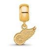 Black Bow Jewelry 14k Yellow Gold Plated Sterling Silver Detroit Red Wings NHL Bead Charm - 2 of 4