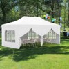 Costway 10 x 20FT Pop up Canopy  Outdoor Canopy Tent with 6 Sidewalls Carrying Bag Blue/Black/Gray/White/Pink - 2 of 4