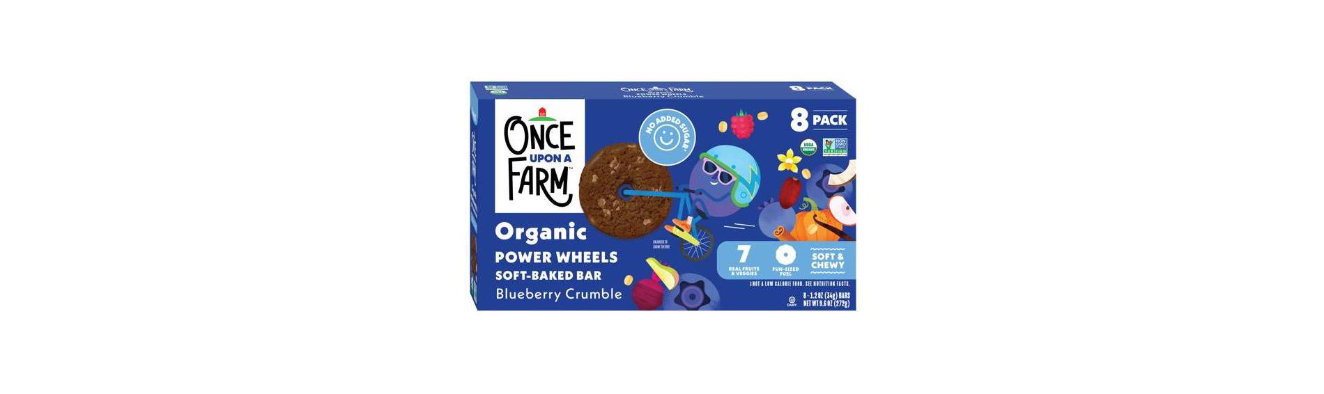 Once Upon A Farm Organic Soft Baked Blueberry Crumble Protein Bars - 9.6oz/8ct