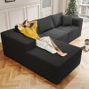SYFERLORY 108" Cloud Sectional Couch with L-Shape Chaise,4 Seat Modern Modular Sofa with Deep Seat , No Assembly Required (Black) - 2 of 4