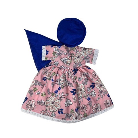 Детские аксессуары для кукол Doll Clothes Superstore Pink Floral Colonial Dress with Shawl and Bonnet for 18 Inch Girl Dolls, цвет: Розовый