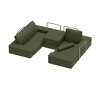 Convertible Cloud Sectional Couch Comfy Corduroy Sectional Sofa Comfy Couch With Deep Seat & High Pillows Easy To Assemble - 4 of 4
