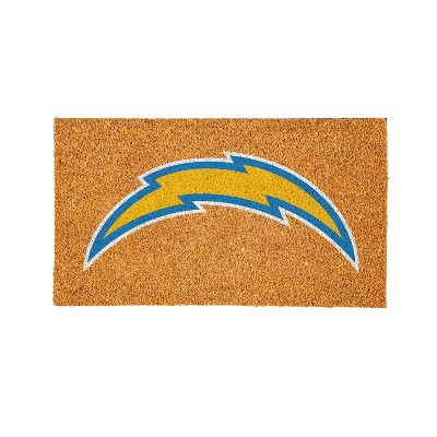 EvergreenNFLLos Angeles Chargers Logo Natural Coir 28 x 16 Inches Indoor Outdoor Doormat