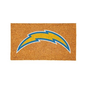 EvergreenNFLLos Angeles Chargers Logo Natural Coir 28 x 16 Inches Indoor Outdoor Doormat - 1 of 4