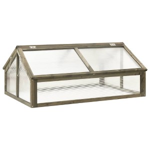 vidaXL Greenhouse Gray 44.8"x31.4"x19.6" Firwood - 1 of 4