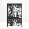PexFix 72 in. x 47 in. Outdoor Metal Privacy Screen Garden Fence in Streets Pattern in Black - 4 of 4