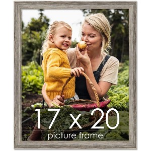 PosterPalooza | 17x20 Thin Barnwood Picture Frame, UV Acrylic, 2 Finishes - Grey and Black - 1 of 4
