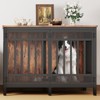 Bekrvio 48inch Heavy Duty Wooden Dog Crate for Large/Medium Dogs, Reinforced Frame Kennel Indoor with Double Doors, Multi-Use as TV Stand & End Table - 3 of 4