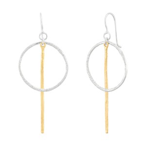 Silpada 'Catching Lights' Sterling Silver with 14K Yellow Gold Plating Drop Earrings - 1 of 4