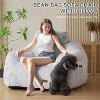 MAXYOYO Giant Bean Bag Chair with Pillow, Faux Fur Fabric Fluffy Large Bean Bag Chair, Grey - 4 of 4