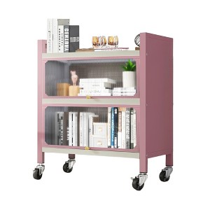 Fortune Candy 33.78'' Tall 3 Tier Kitchen Pantry Cabinet with 2 Door, Recyoled Metal - 1 of 4
