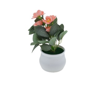 Unique Bargains Artificial Plants 5-Stem Rose Plastic 4.72"x4.72"x7.09" 1 Pcs - 1 of 4