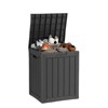 Naysaye Deck Boxes, 2-Piece 28 Gal Outdoor Storage Deck Box, Small Patio Storage Bin for Garden Tools, Black, 18.11"*16.93"*23.03" - 2 of 4