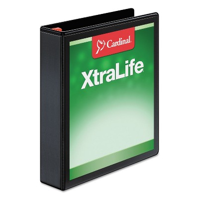 Cardinal XtraLife ClearVue Non-Stick Locking Slant-D Binder 1.5" Cap 11 x 8 1/2 Black 26311