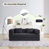 Dolonm 4-in-1 Convertible Sofa Bed, Corduroy Mattress Sofa with Fixed Frame, 35D High Resilience Sponge,Living Room Floor Style Sofa,Black - 4 of 4