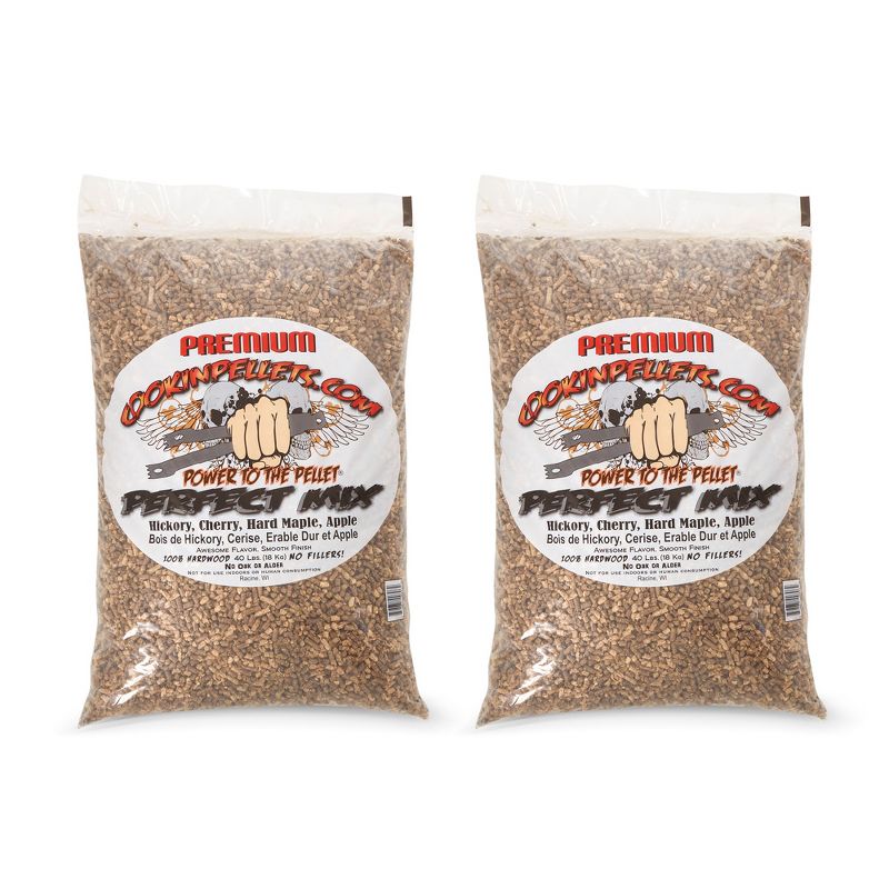 CookinPellets 40PM Perfect Mix All-Natural Hickory, Cherry, Hard Maple, and Apple Grill Smoker Smoking Hardwood Wood Pellets, 40 Lb Bag (2 Pack), 1 of 7