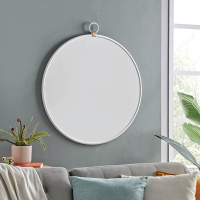 Round Marshall Decorative Wall Mirror White - FirsTime