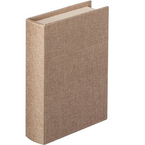 Vintiquewise 8" Classic Linen Book Box – Vintage Decorative Storage Case for Keepsakes, Jewelry, Documents & Home Decor Accent - 1 of 4