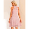 Allegra K Women's Lace Halter Neck Sleeveless Elegant Cocktail A-Line Dress - 3 of 4
