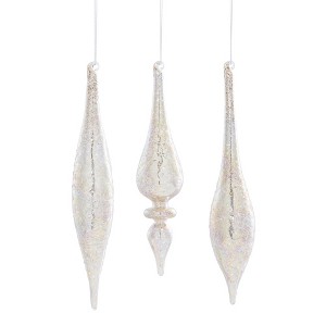 Champagne Jeweled Glass Drop Ornament (Set of 6) - 1 of 2